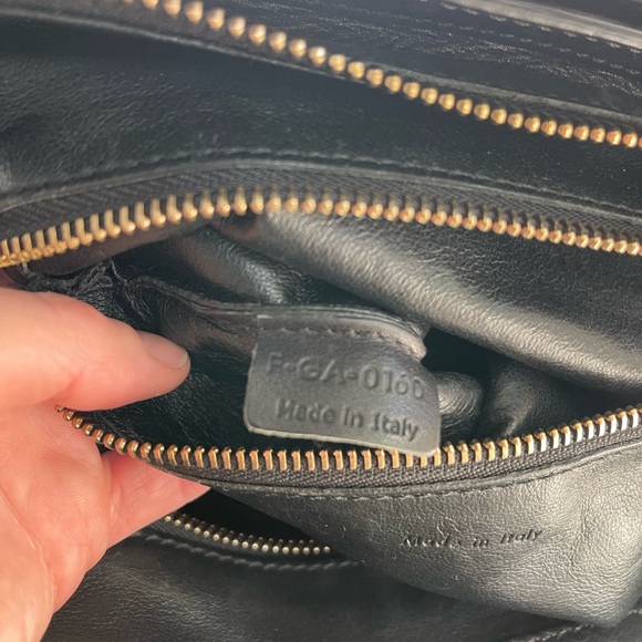 CELINE mini luggage tote bag in leather/shearling - Picture 3 of 15